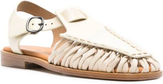 Hereu Alaro leren sandalen Beige