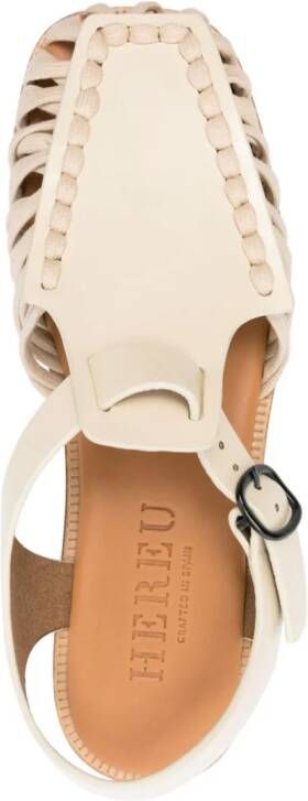 Hereu Alaro leren sandalen Beige