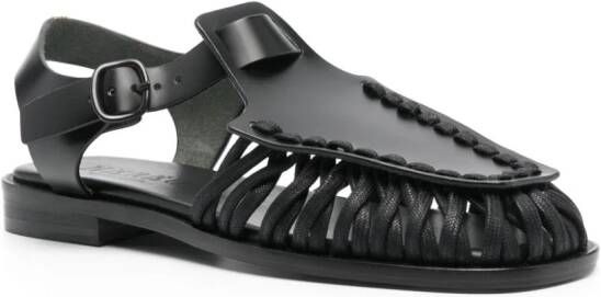 Hereu Alaro leren sandalen Zwart