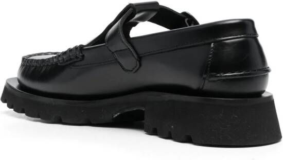 Hereu Alber T-bar leren loafers Zwart