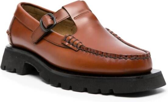 Hereu Alber T-bar leren loafers Bruin