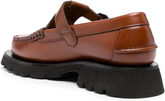 Hereu Alber T-bar leren loafers Bruin