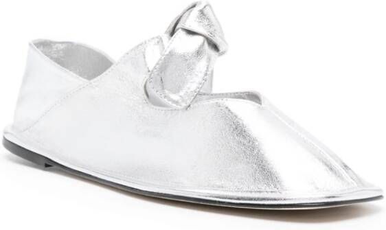 Hereu Llasada metallic ballerina's Zilver