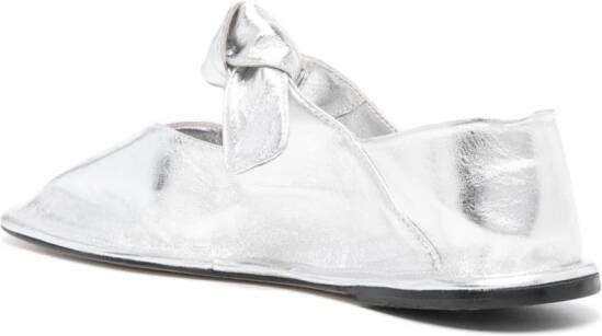 Hereu Llasada metallic ballerina's Zilver