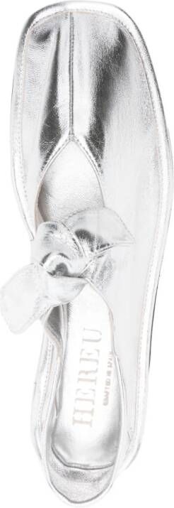 Hereu Llasada metallic ballerina's Zilver