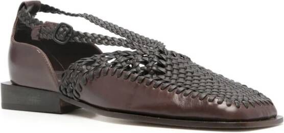 Hereu Tala interwoven leather loafers Bruin