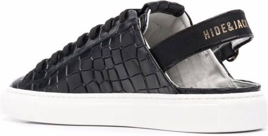 Hide&Jack Sabot Croco sneakers Zwart