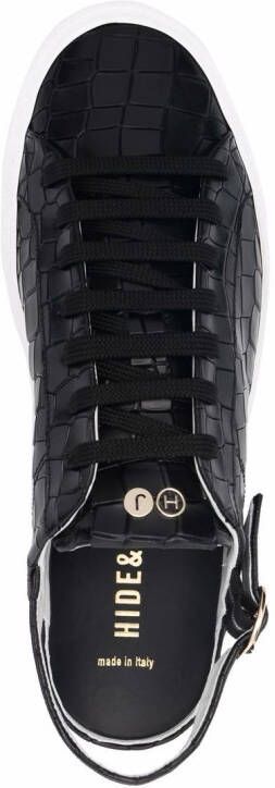 Hide&Jack Sabot Croco sneakers Zwart