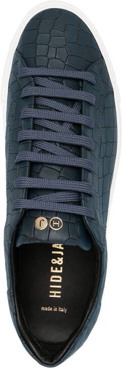 Hide&Jack Sneakers met krokodillenleer-effect Blauw