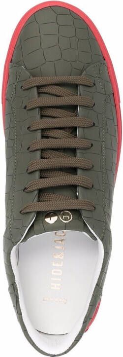 Hide&Jack Sneakers met krokodillenleer-effect Groen