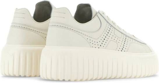 Hogan H-Stripes leren sneakers met logo Wit
