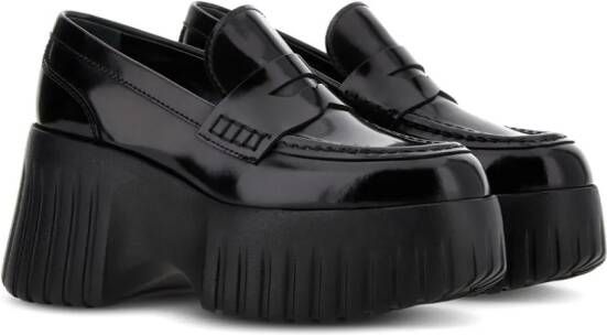 Hogan H-Stripes loafers met plateauzool Zwart