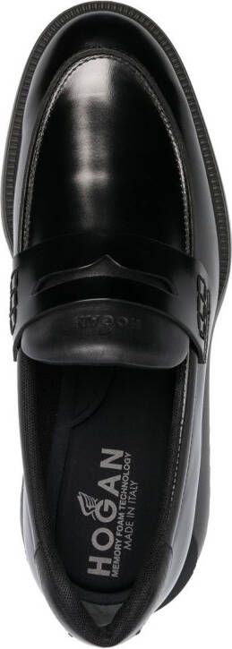 Hogan H600 loafers met logo-reliëf Zwart