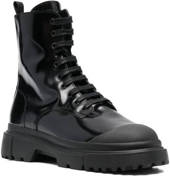 Hogan H619 Combat laarzen Zwart