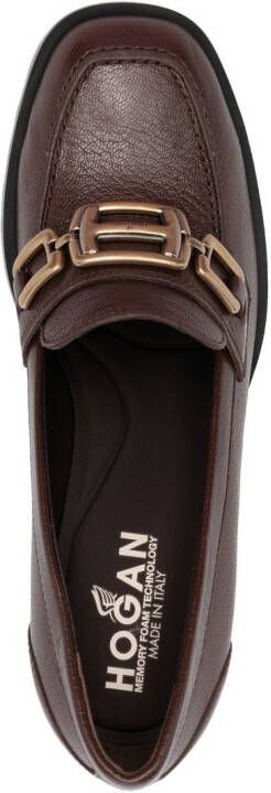 Hogan H623 loafers met 85 mm hak Bruin