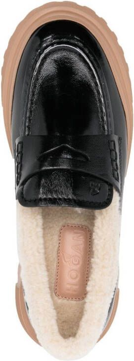 Hogan H629 loafers met chunky zool Zwart