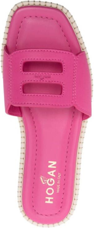 Hogan H638 leren sandalen Roze