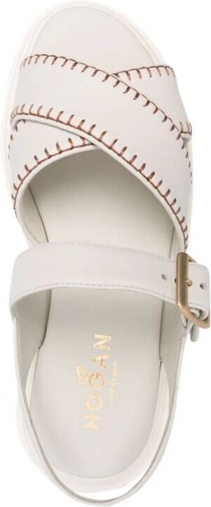 Hogan H644 leren sandalen Beige