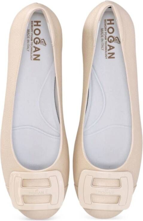 Hogan H661 lakleren ballerina's Beige