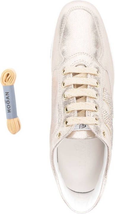 Hogan Interactive metallic sneakers Beige
