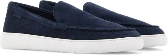 Hogan Leren loafers met ronde neus Blauw