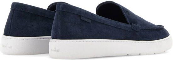 Hogan Leren loafers met ronde neus Blauw