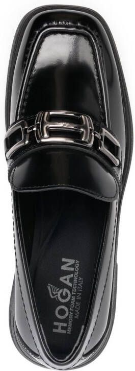 Hogan Leren loafers Zwart