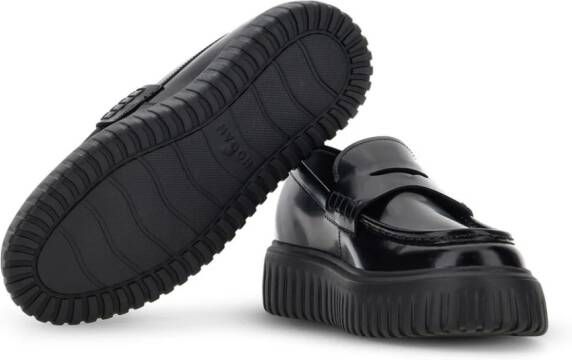 Hogan Leren loafers Zwart