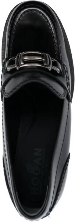 Hogan Loafers met logoplakkaat Zwart