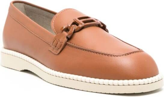 Hogan Leren loafers Bruin