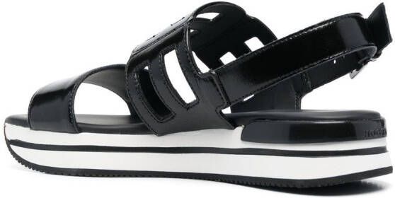 Hogan Slingback sandalen met logo reliëf Zwart