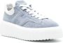 Hogan Denim sneakers met plateauzool en logopatch Blauw - Thumbnail 2