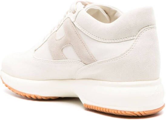 Hogan Sneakers met suède vlakken en logopatch Beige