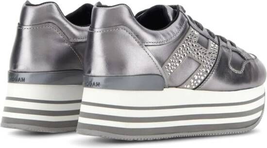 Hogan Maxi H222 sneakers met plateauzool Zilver