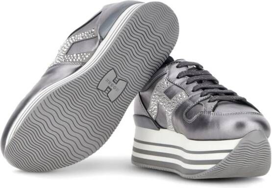 Hogan Maxi H222 sneakers met plateauzool Zilver