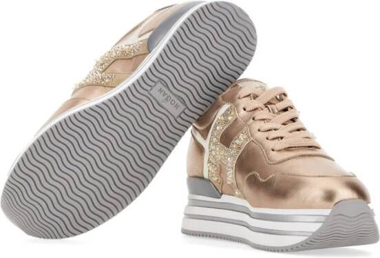 Hogan Midi sneakers met plateauzool Goud