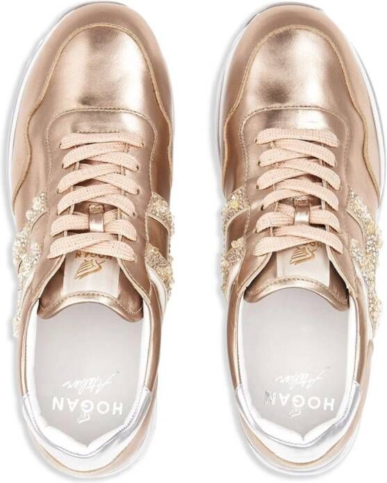 Hogan Midi sneakers met plateauzool Goud