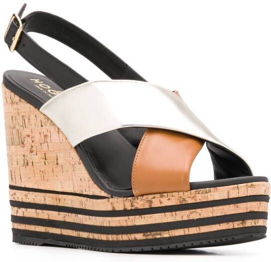 Hogan Sandalen met gekruiste bandjes Bruin
