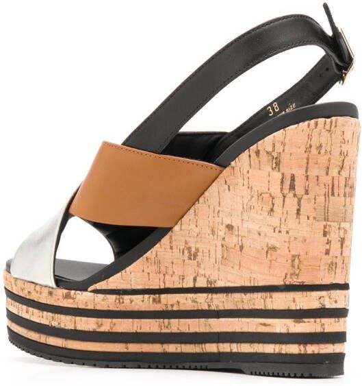 Hogan Sandalen met gekruiste bandjes Bruin