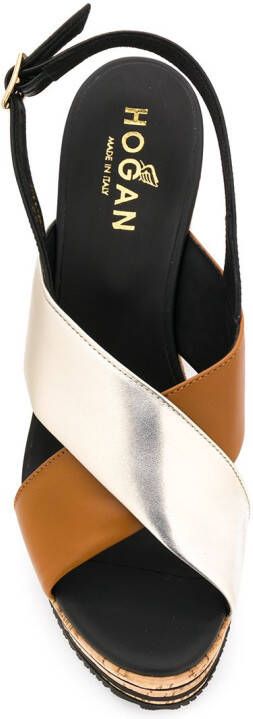 Hogan Sandalen met gekruiste bandjes Bruin