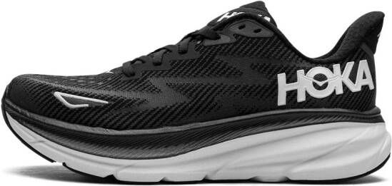 HOKA "Clifton 9 Black White sneakers" Zwart