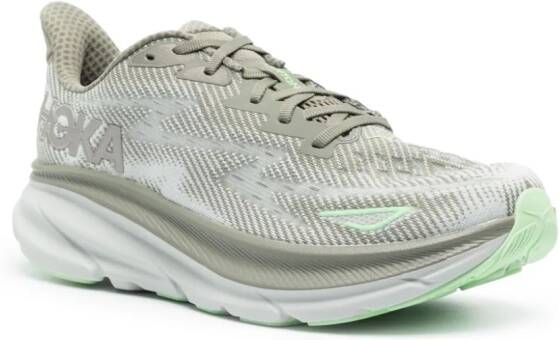 HOKA Clifton 9 sneakers met mesh vlak Groen