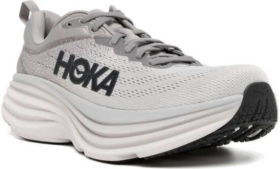 HOKA Sneakers met logo applicatie Grijs