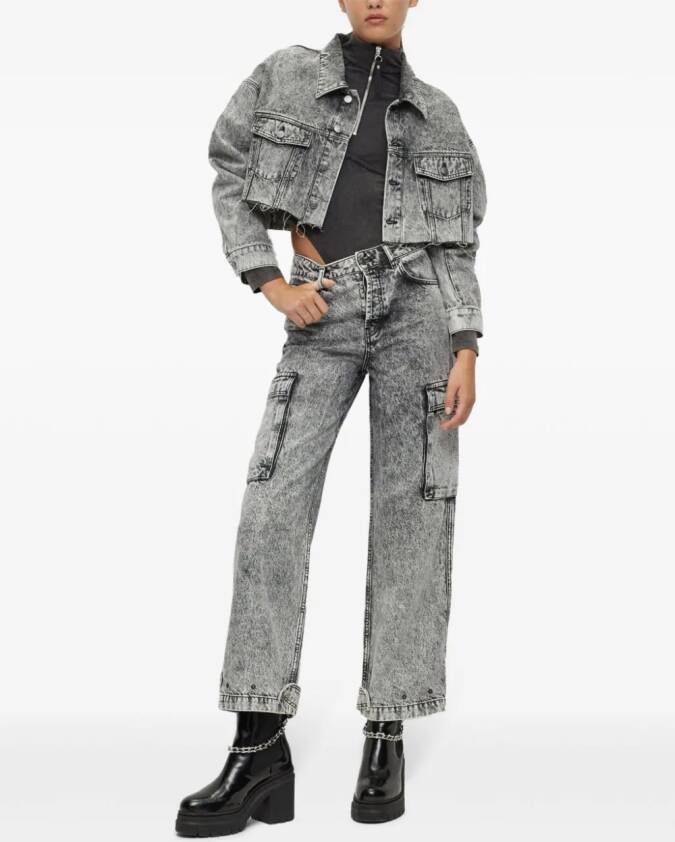 HUGO Chelsea laarzen met ketting afwerking en spikes Zwart