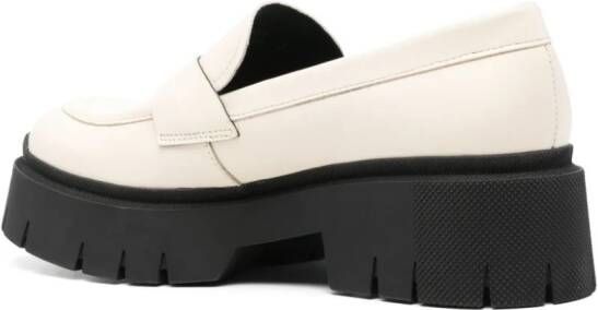 HUGO Chunky loafers met logo Beige