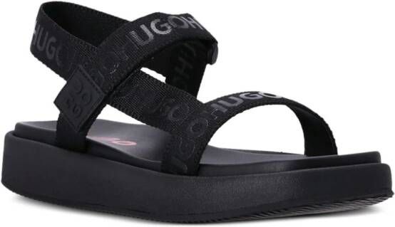 HUGO Emma sandalen met klittenband Zwart