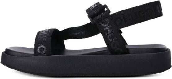 HUGO Emma sandalen met klittenband Zwart
