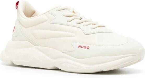 HUGO Leon Runner sneakers met logoprint Beige