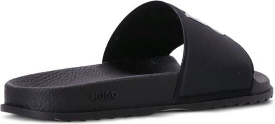 HUGO Slippers met logo-reliëf Zwart