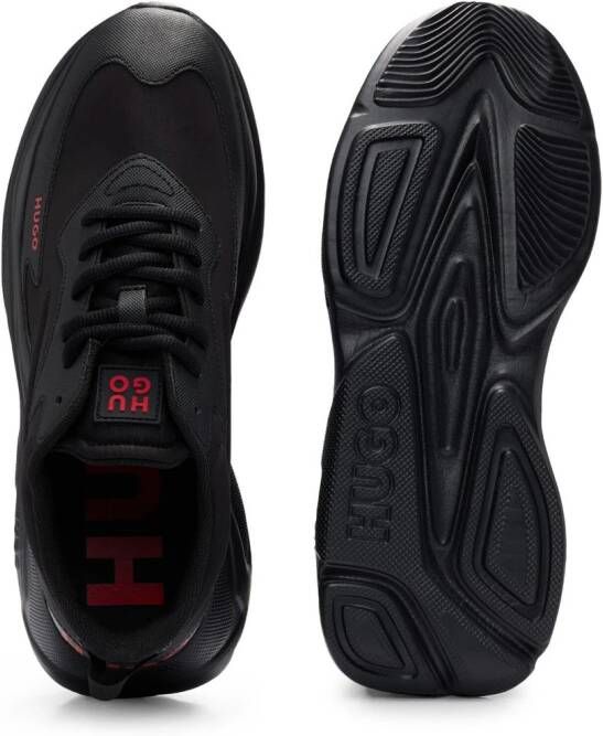 HUGO Low-top sneakers met geborduurd logo Zwart